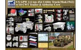US Jeep 1/4ton 4x4 Utility Truck (Mod.1942) with 10-cwt Trailer and Airborne Crew
