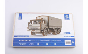 КАМАЗ-5320 бортовой с тентом (конструктор из дерева)